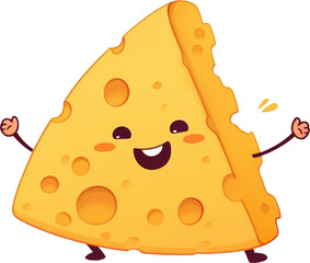 Cheerful cartoon cheese slice