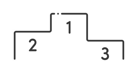 123の数字とシンプルな表彰台のアイコン - 順位やランキングのイメージやレビューのデザイン素材