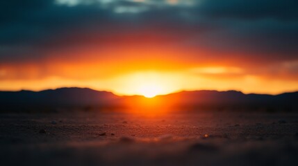 Fototapeta premium sunset in the middle of the desert