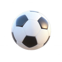 Fototapeta premium A classic black and white soccer ball, perfect for sports-themed designs and promotions., isolated on a transparent background.