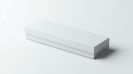 Fototapeta premium Foldable box packaging mockup, minimalist design, clean lines, flat layout, isolated on white background,