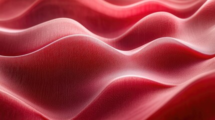 Obraz premium Abstract red waves creating a dynamic and flowing textured background, ideal for wallpaper use, showcasing soft curves and rich gradients for a modern aesthetic.