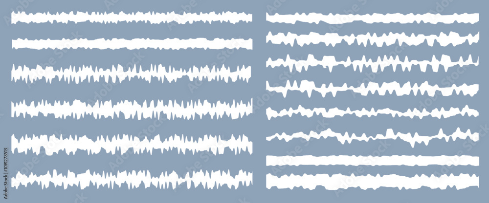 Poster paper stripes with torn edges and corners. vector in flat style, isolated set of piece of sheets fro