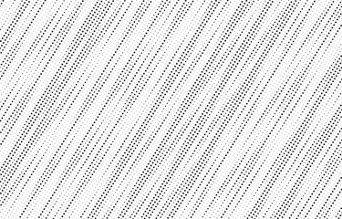Abstract halftone diagonal lines background. Halftone diagonal stripe texture. White and black oblique faded gradient. Grunge slanted line grit background. Dotted pop art comic wallpaper.
