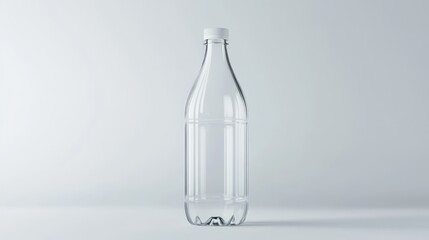 Plastic bottle mockup for beverages, isolated on white background