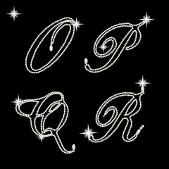 Capital Letters of English alphabet romantic with pearls