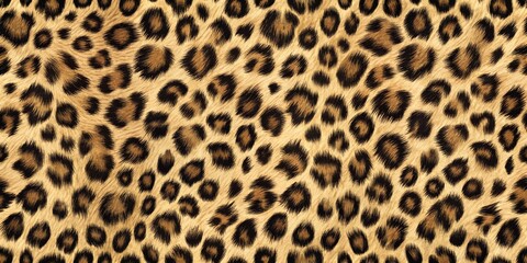 Seamless Leopard Print Texture with Furry Detail, Animal Print, Leopard Skin