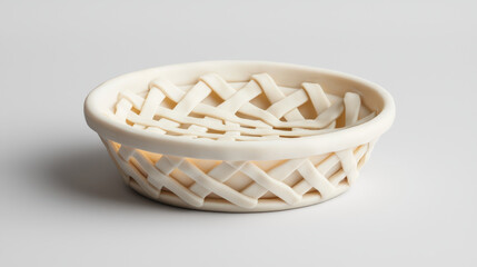 Obraz premium delicious dishes flavors main. Intricate white ceramic basket with lattice design no body