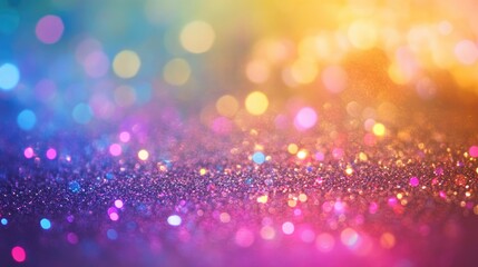 Holographic abstract background with multicolored light leaks and a vintage retro style, featuring a dreamy blurred effect and shimmering bokeh.