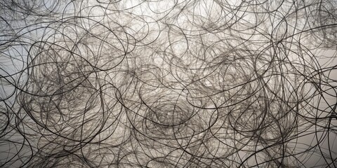 Obraz premium Abstract Intricate Network of Thin Lines, Digital Art, Abstract Art, Abstract Background, Network, Interconnected, Lines