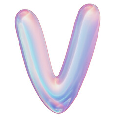 Gradient 3d Alphabet Letter V