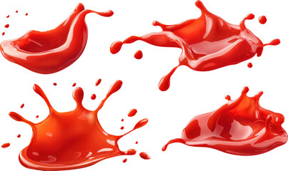 Fototapeta premium Dynamic red liquid splashes