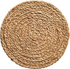 Round woven straw placemat.