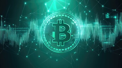 Abstract Bitcoin Cryptocurrency Network Visualization