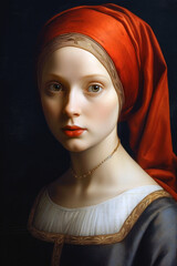 Woman Renaissance Painting Style Portrait