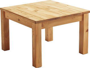 Simple wooden square table