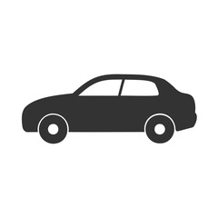 Fototapeta premium Simple black car silhouette icon, car symbol