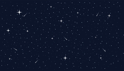 Fototapeta premium Stars night sky space seamless pattern. galaxy shiny stars background. night sky full of shining stars. best for fabrics and wallpapers