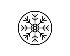 Fototapeta premium Christmas snowflake icon vector symbol design illustration