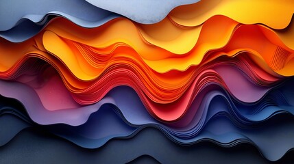 Fototapeta premium Abstract Colorful 3D Paper Wave Background