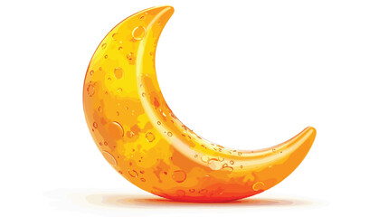 Moon 3D Icon Isolated Vector Graphic Half Moon