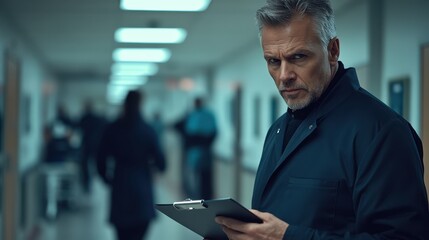 Obraz premium The Doctor in Hospital Corridor