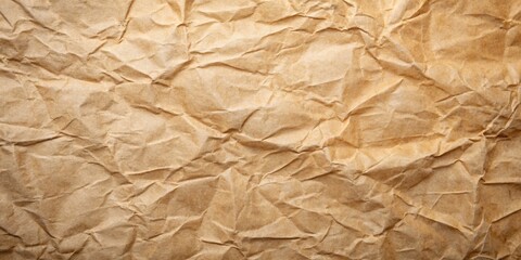 Fototapeta premium Crumpled Brown Paper Texture Close-up Abstract Background, texture, abstract