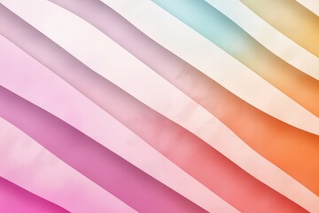 Obraz premium A colorful, abstract background with a pink stripe. The background is made up of many different colors, including pink, orange, and purple. The stripes are of varying widths