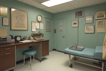 Vintage Doctors Office Examination Room Interior Design