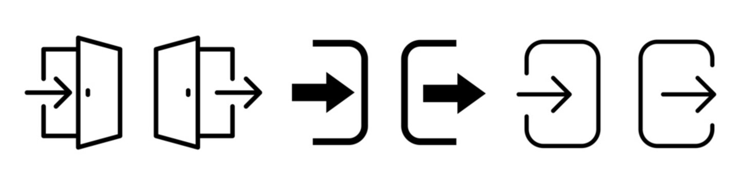 Enter exit icon. Log in log out icon
