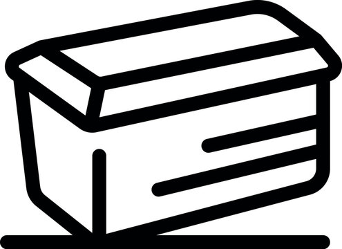 recommend clip art: Rectangular plastic container with lid closed, ideal for storing or transporting food, ensuring freshness and hygiene