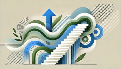 National take the stairs day awareness day background concept