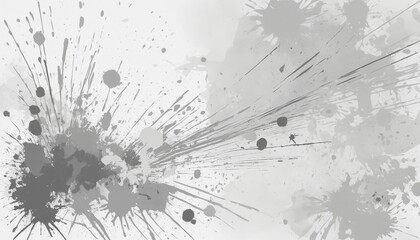 Abstract Grayscale Paint Splatters Creating Dynamic Movement Pattern