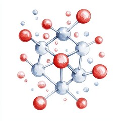 Obraz premium A colorful illustration of molecular structures representing chemical compounds.