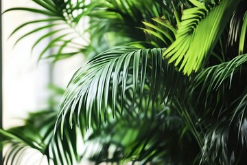 Obraz premium Close-up Photograph of Green Palm Fronds