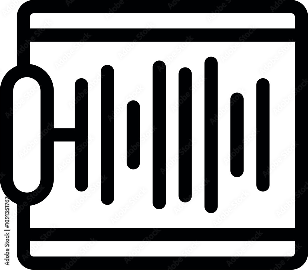 Poster voice recorder is capturing audio, creating a visual soundwave representation on its screen
