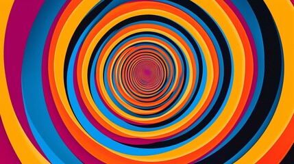 Vibrant Concentric Circles Abstract Background