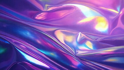 Obraz premium Arrière-plan holographique violet avec des reflets irisés
