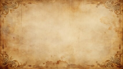 Elegant vintage letter paper with ornate floral borders and aged texture