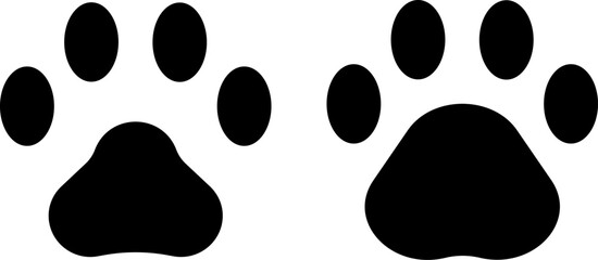 Fototapeta premium Paw vector foot trail print. Animal tracks isolated on white background, backgrounds, vector icon Illustration