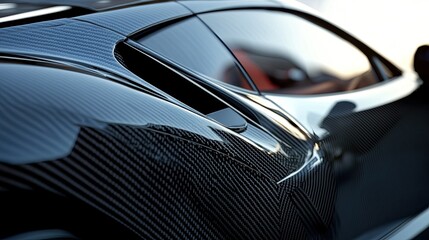 Fototapeta premium Carbon Fiber Sports Car Rear Panel Detail