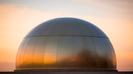 Obraz premium Metallic Dome Structure at Sunset Sky