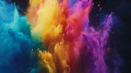 Fototapeta premium Color Explosion with Vibrant Rainbow Powder