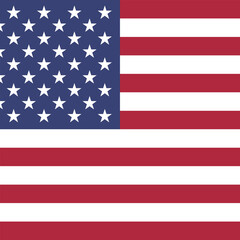 Square shaped printable vector flag of the UNITED STATES OF AMERICA