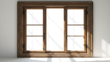 Fototapeta premium Shadows Of Window Frames Create Texture Patterns. Sharp Light and Shadow Details, Realistic At Every Point,
