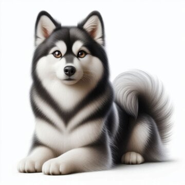 Alaskan Klee Kai is isolated on a white background 3