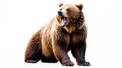 Obraz premium Growling bear on transparent background 