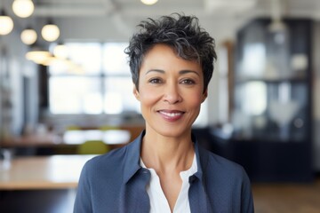 Obraz premium Portrait of a middle aged Asian businesswoman in office