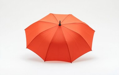 Compact folding umbrella in a vibrant color, neatly placed on a white background, clean 