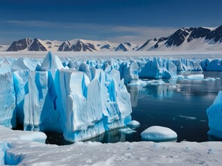 Photo of glaciers at the North Pole.